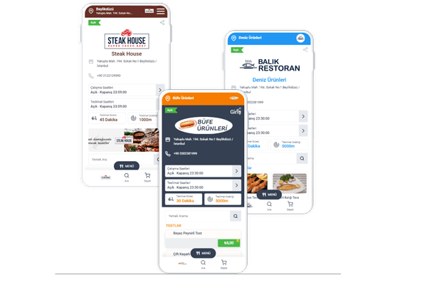 Online Yemek Sipariş Sistemi - Mobil