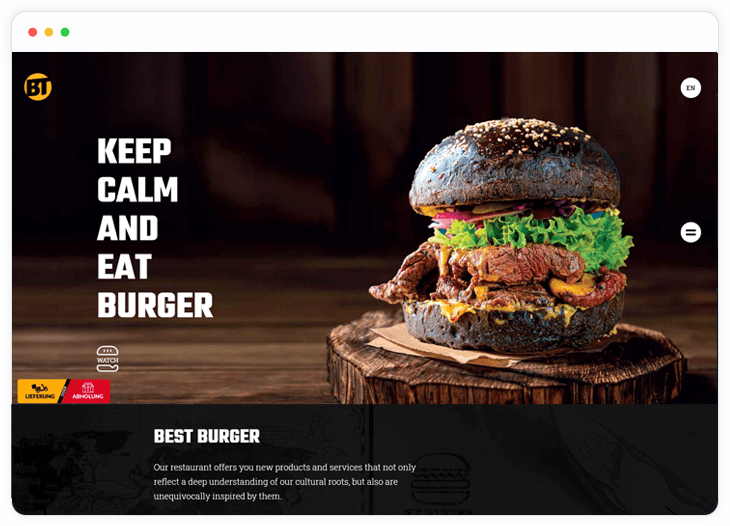 burger restoran web sitesi