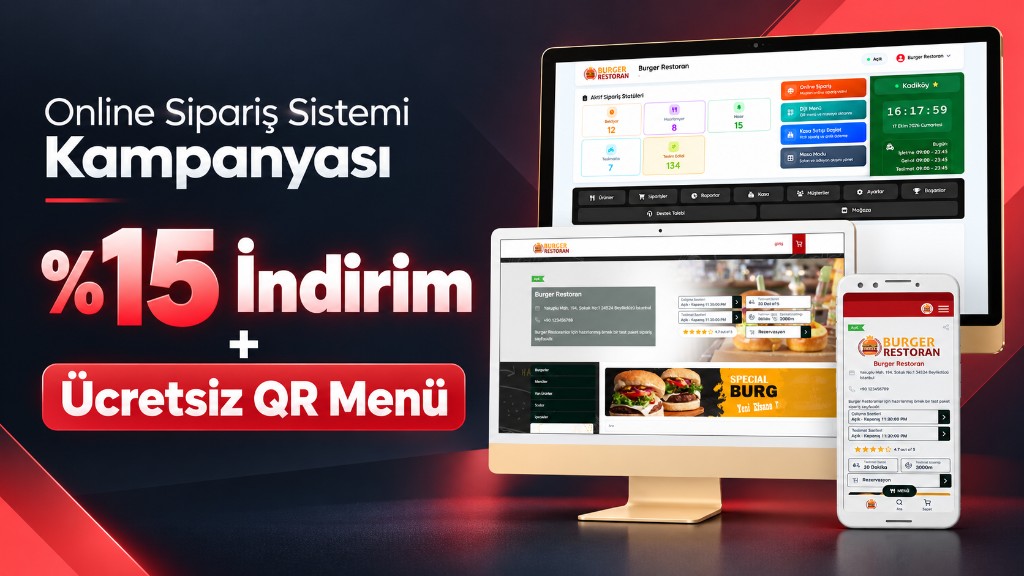 Online sipariş sistemi ekranı