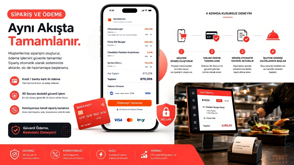 Paket servis sipariş ekranı — Komisyonsuz