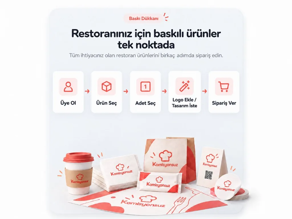 Baskı Dükkanı sipariş adımları ve baskılı ürün örnekleri