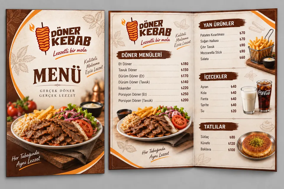 Kuşe Kâğıt Menü
