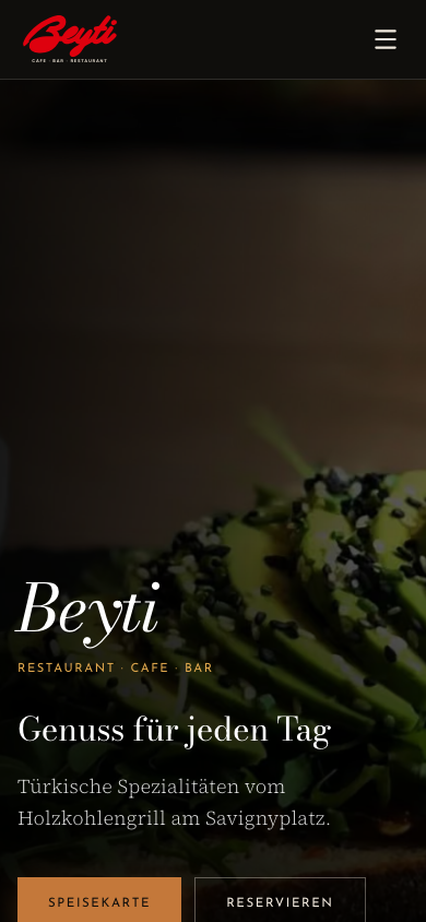 Beyti Berlin mobile restaurant website